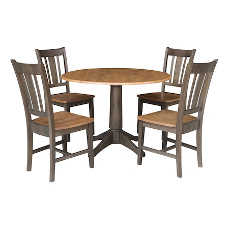 International Concepts Dining Set, Hickory/Washed Coal